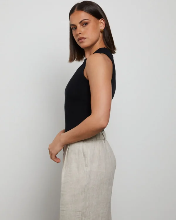 Sale GENERAL PANTS CO. BASICS Luxe Knitted Tank Top In Black