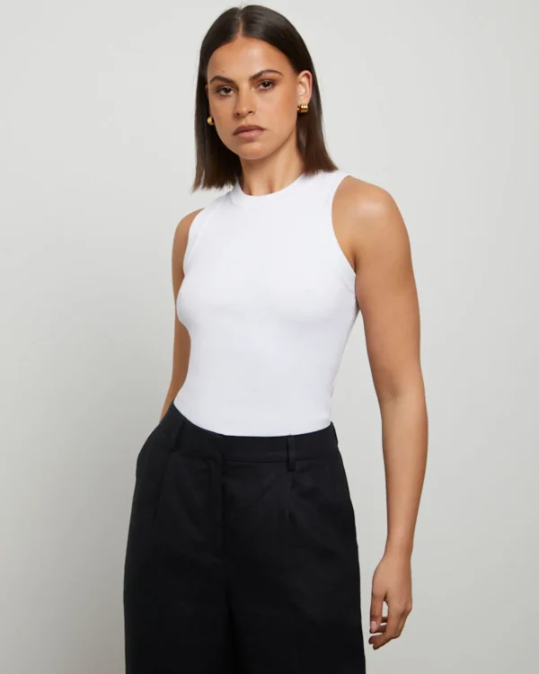 Online GENERAL PANTS CO. BASICS Luxe Knitted Tank Top In White