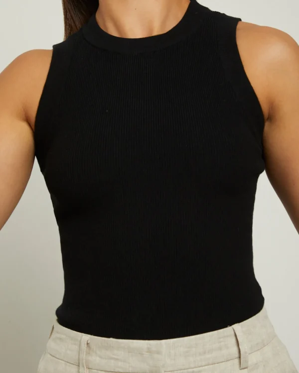 Sale GENERAL PANTS CO. BASICS Luxe Knitted Tank Top In Black