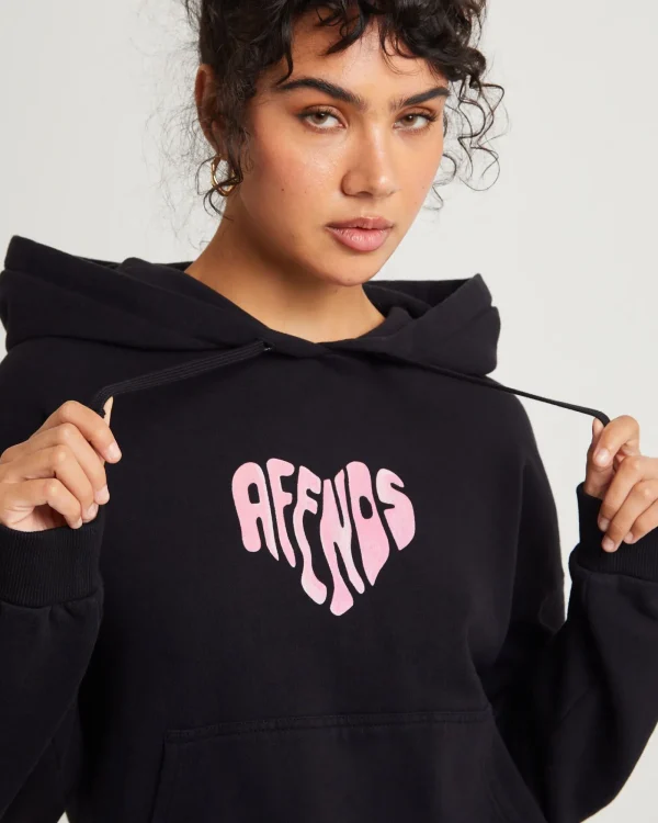 Cheap AFENDS Mara Recycled Pull On Hoodie Black
