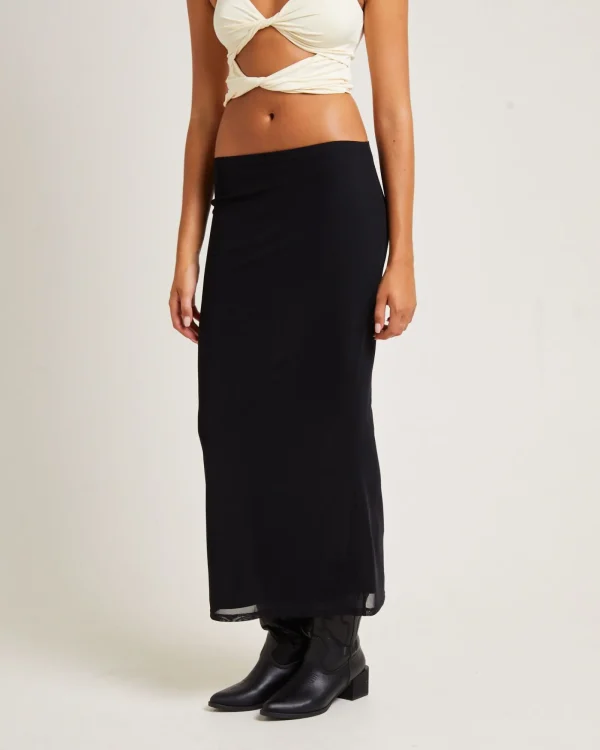 Best INSIGHT Marley Mesh Midi Skirt Black
