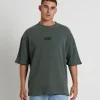 New STANDARD JEAN CO Marlo Waffle Short Sleeve T-Shirt In Fatigue Green