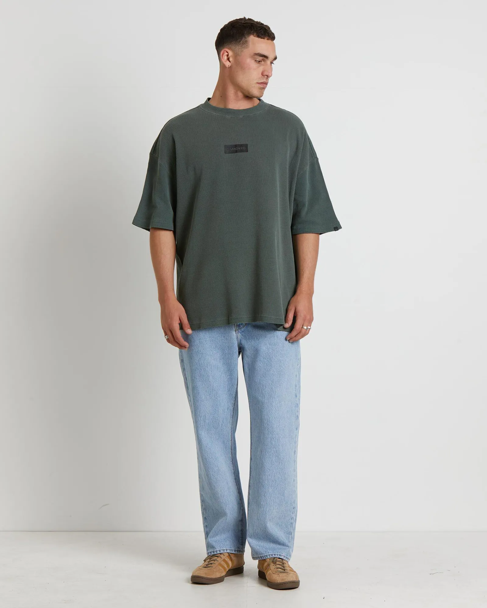 marlo_waffle_short_sleeve_2.webp New STANDARD JEAN CO Marlo Waffle Short Sleeve T-Shirt In Fatigue Green