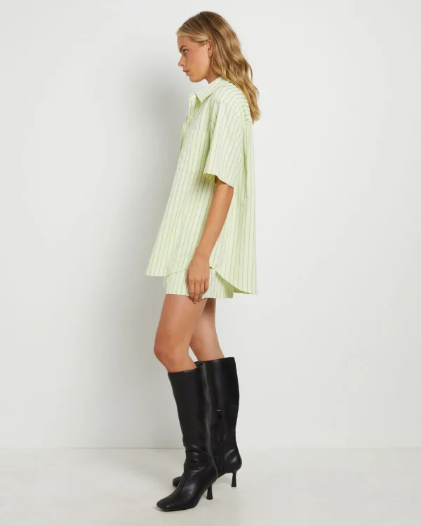 New FLEUR BY BLANCA STUDIO Matilda Short Sleeve Shirt In Green