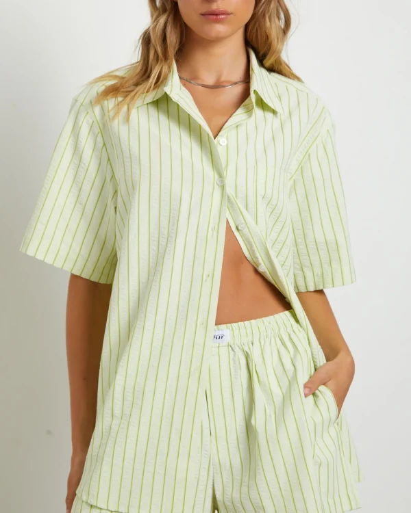 New FLEUR BY BLANCA STUDIO Matilda Short Sleeve Shirt In Green