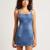 New INSIGHT Miffy Square Neck Mini Denim Dress Blue