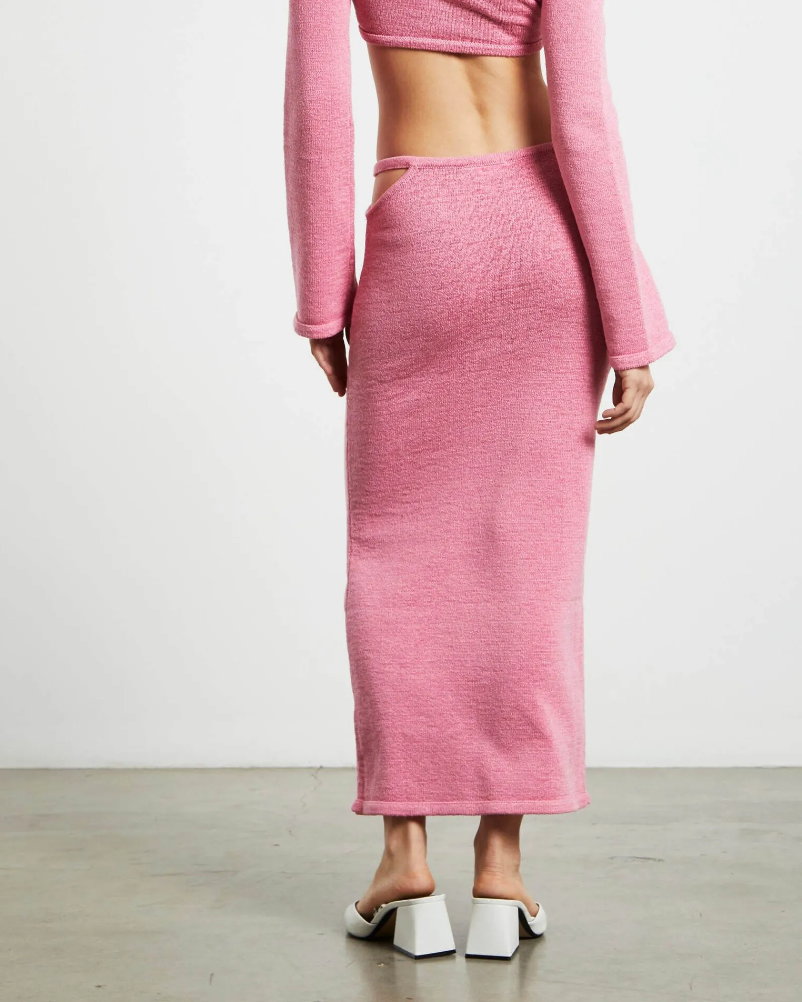 mika_knit_strap_midi_skir_1.webp Store SUBTITLED Mika Knit Strap Midi Skirt In Strawberry Pink
