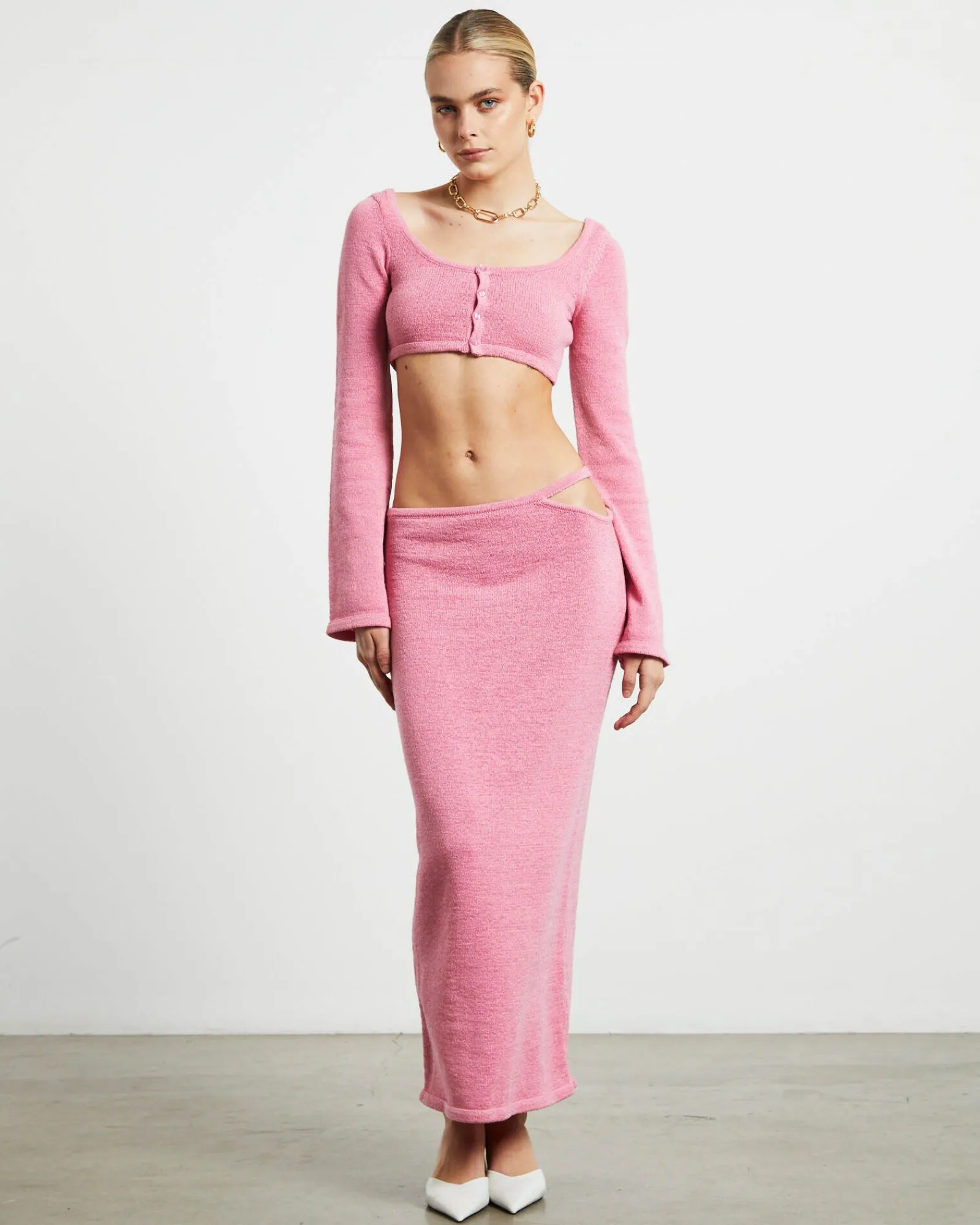 mika_knit_strap_midi_skir_2.webp Store SUBTITLED Mika Knit Strap Midi Skirt In Strawberry Pink