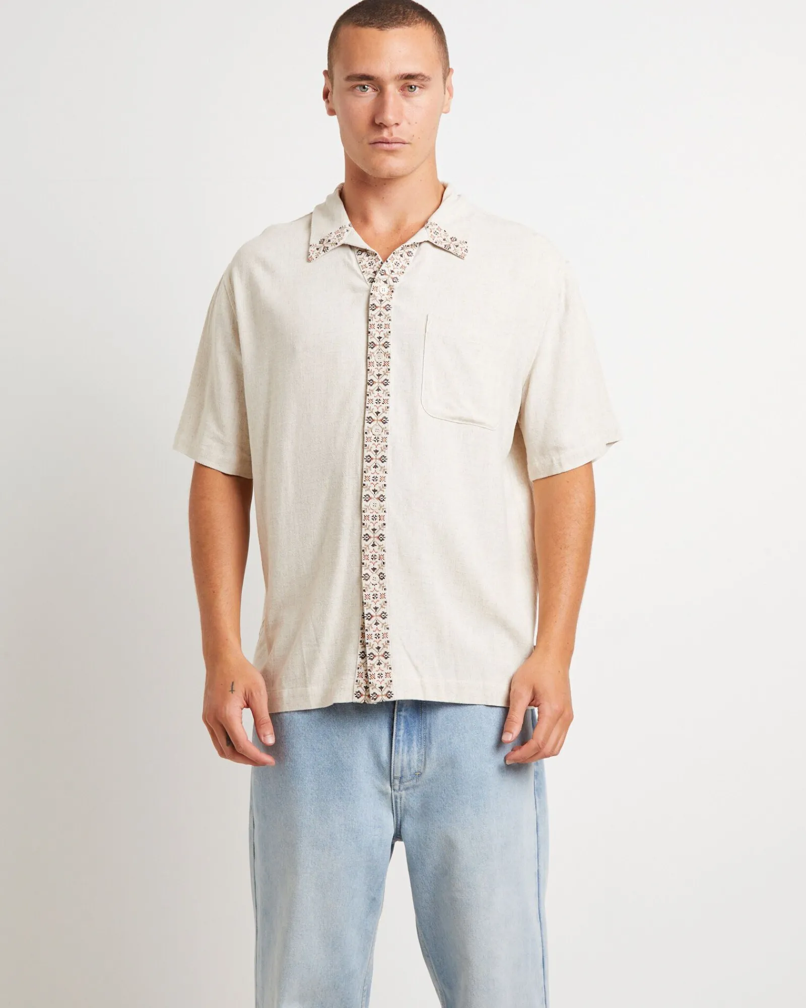 mikey_short_sleeve_resort_0.webp Discount ARVUST Mikey Short Sleeve Resort Shirt In Natural