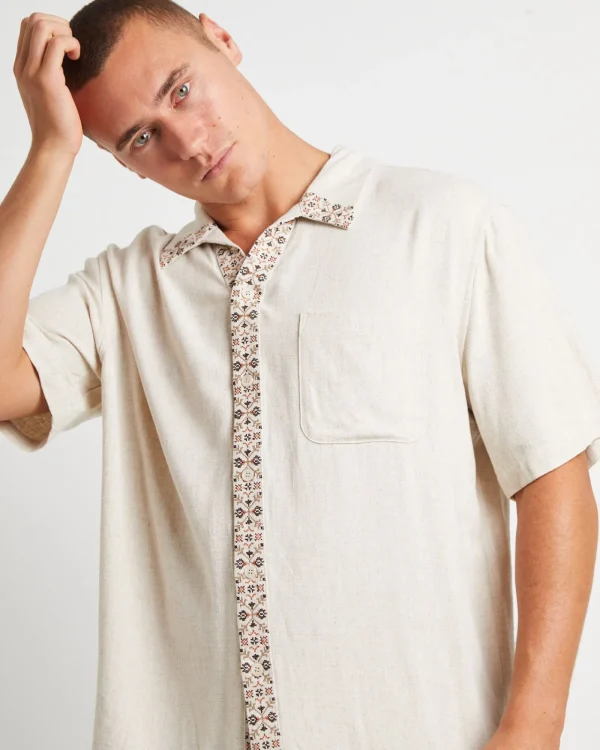 Discount ARVUST Mikey Short Sleeve Resort Shirt In Natural