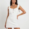 Hot SUBTITLED Molly Frill Back Mini Dress In Off White