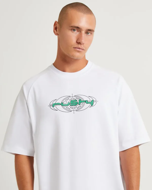 Shop RUSTY Morpheus Short Sleeve Raglan T-Shirt White