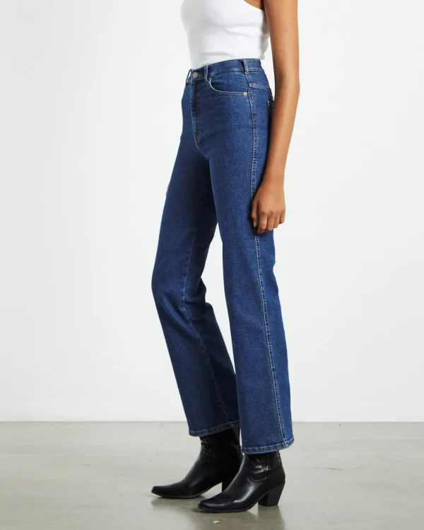 Cheap DR DENIM Moxy Straight Jeans Cape Dark Plain