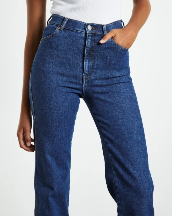 Cheap DR DENIM Moxy Straight Jeans Cape Dark Plain