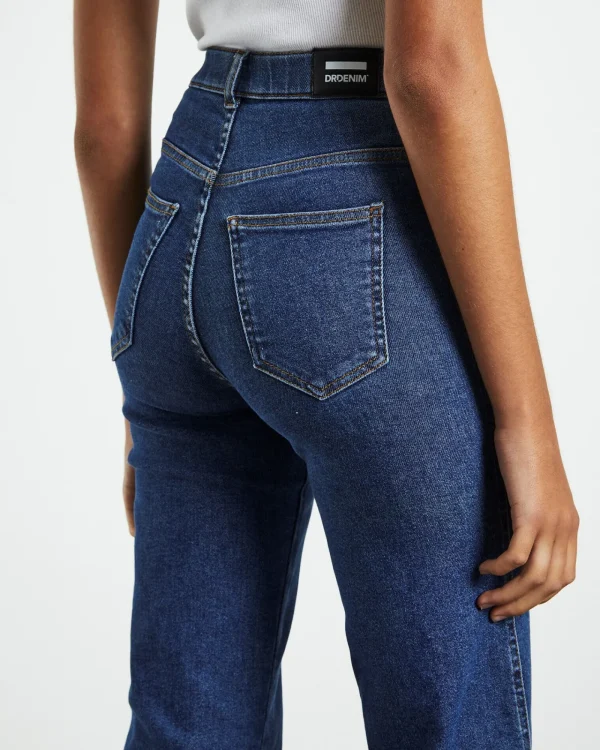 Cheap DR DENIM Moxy Straight Jeans Cape Dark Plain