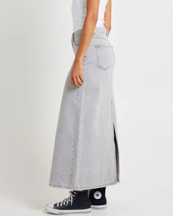Cheap INSIGHT Nala Maxi Denim Skirt Pebble