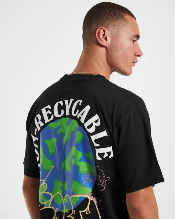 Clearance MARKET Nature Is Home Short Sleeve T-Shirt In Vintage Black