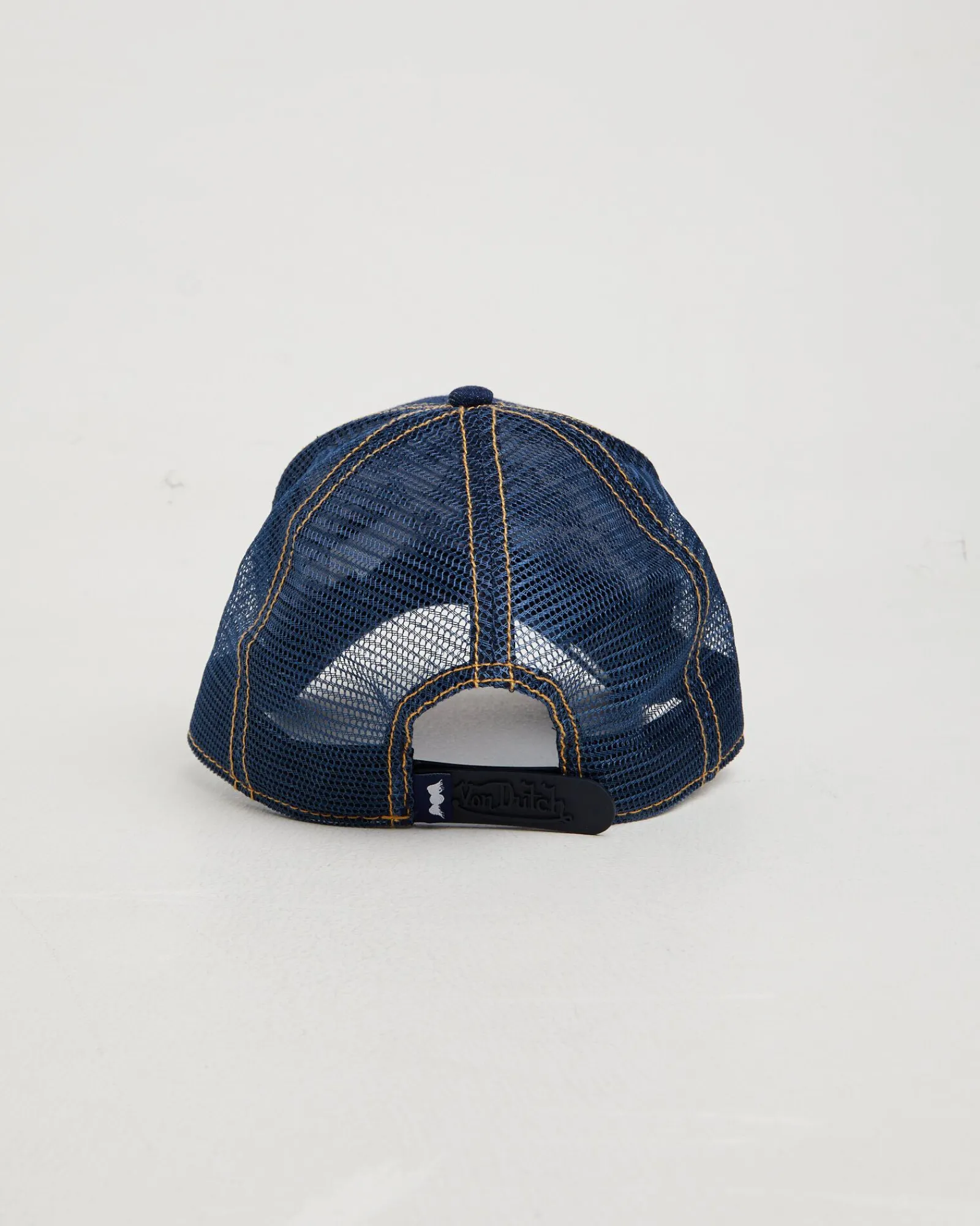 navy_stone_denim_trucker__3.webp Outlet VON DUTCH Navy Stone Denim Trucker Cap
