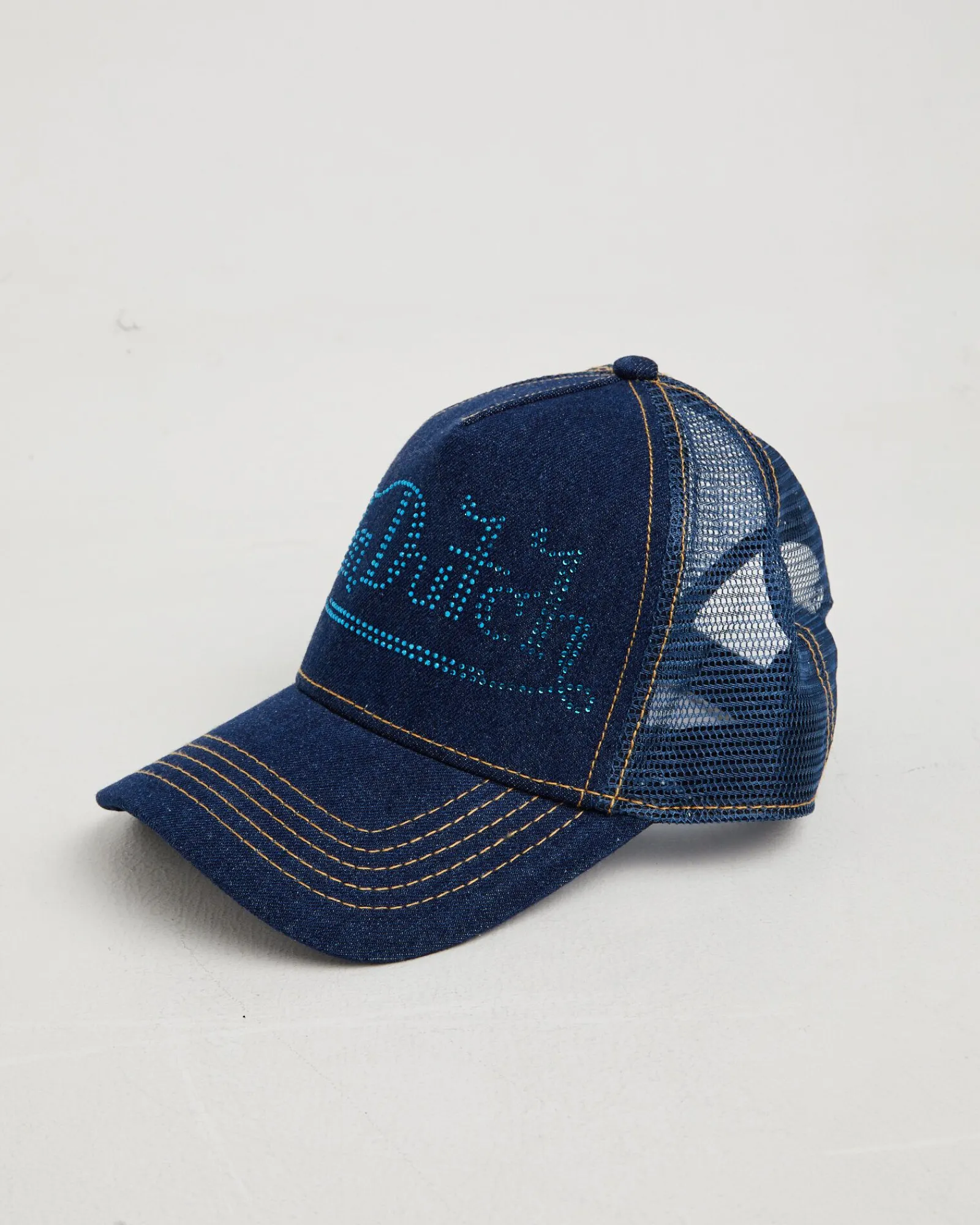 navy_stone_denim_trucker__6.webp Outlet VON DUTCH Navy Stone Denim Trucker Cap