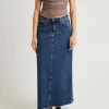 New INSIGHT Naya Maxi Denim Skirt Grunge Blue
