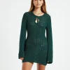 New CHARLIE HOLIDAY Nevis Mini Dress Emerald