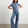 Best INSIGHT Nikki Denim Maxi Boiler Suit In Wasted Blue