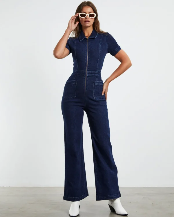 Discount INSIGHT Nikki Denim Maxi Boiler Suit Mid 90'S Blue