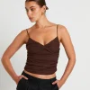 Discount SUBTITLED Norah Gather Cami In Coffee Brown