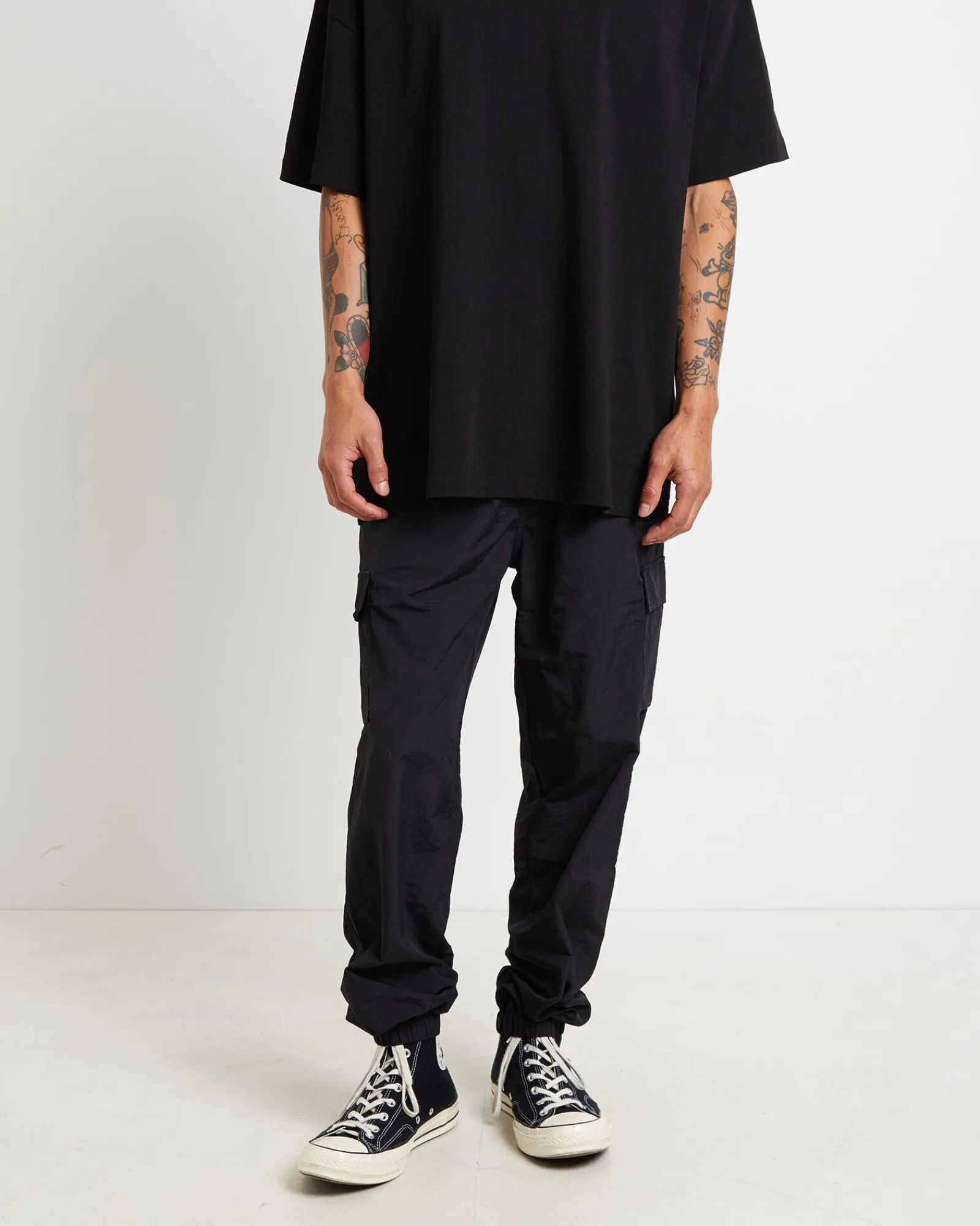 nylon_cargo_jogger_pants__0-1.webp Online TAIKAN Nylon Cargo Jogger Pants In Black