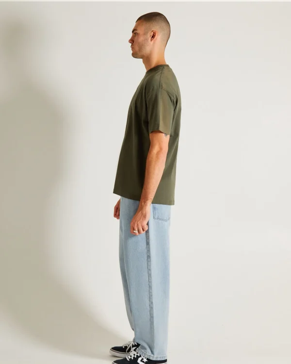 Cheap GENERAL PANTS CO. BASICS Og Skate Short Sleeve T-Shirt In Army Green