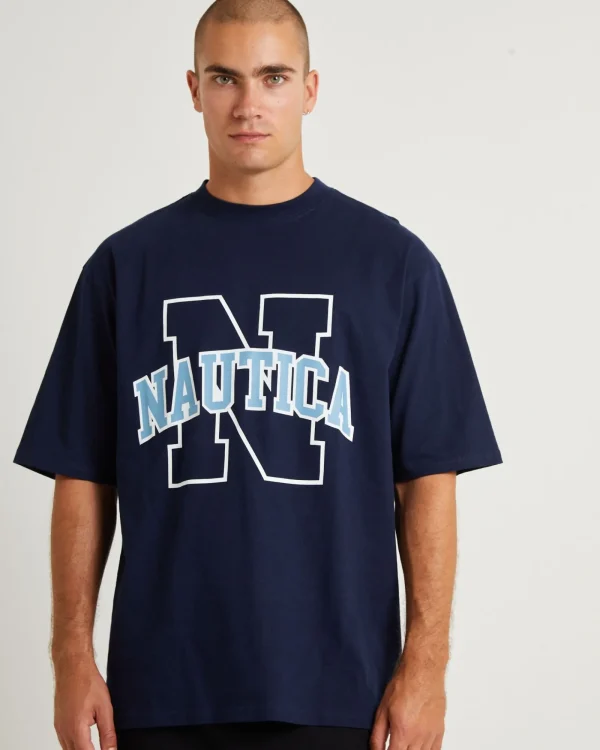 Hot NAUTICA Omega Short Sleeve T-Shirt Navy