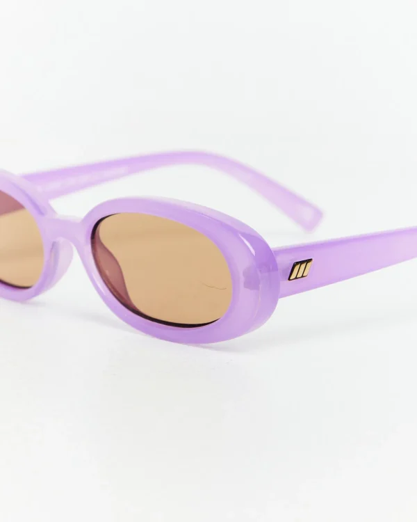 Cheap LE SPECS Outta Love Milky Digital Sunglasses Lavender/Light Brown Mono