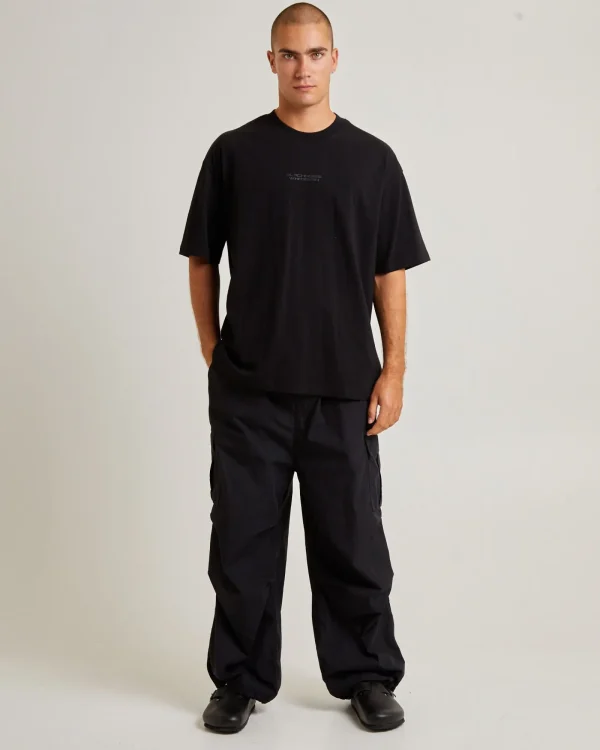 Best BLACK NOISE WHITE RAIN Oversized Parachute Cargo Pant In Black
