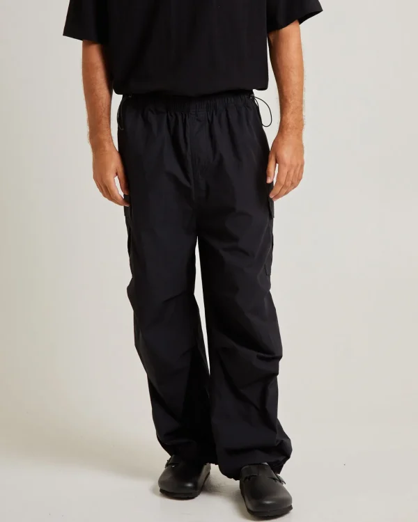 Best BLACK NOISE WHITE RAIN Oversized Parachute Cargo Pant In Black