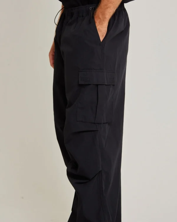 Best BLACK NOISE WHITE RAIN Oversized Parachute Cargo Pant In Black