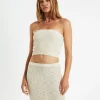 Best Sale SUBTITLED Paige Boucle Knit Bandeau Top Cream
