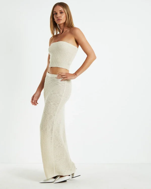 Best Sale SUBTITLED Paige Boucle Knit Bandeau Top Cream