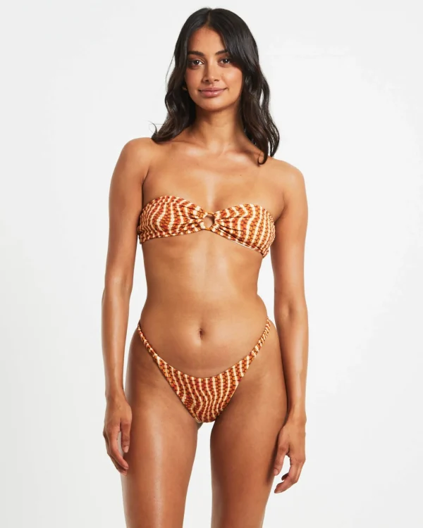 Clearance SUBTITLED Paloma Geo Warp Bandeau Bikini Set In Assorted