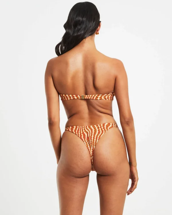Clearance SUBTITLED Paloma Geo Warp Bandeau Bikini Set In Assorted