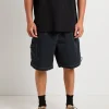 Cheap BLACK NOISE WHITE RAIN Parachute Shorts In Petrol Navy