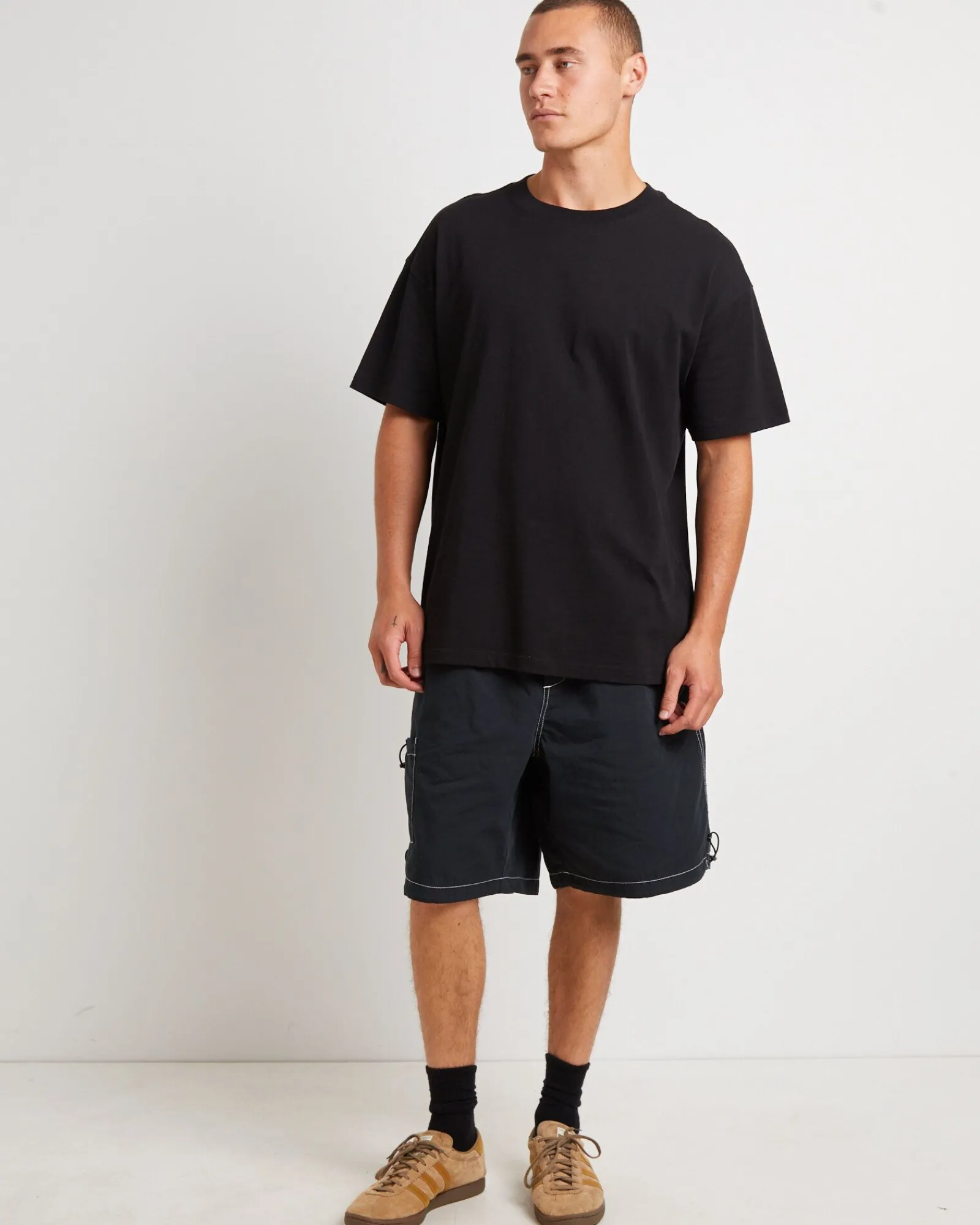 parachute_shorts_in_petro_2.webp Cheap BLACK NOISE WHITE RAIN Parachute Shorts In Petrol Navy
