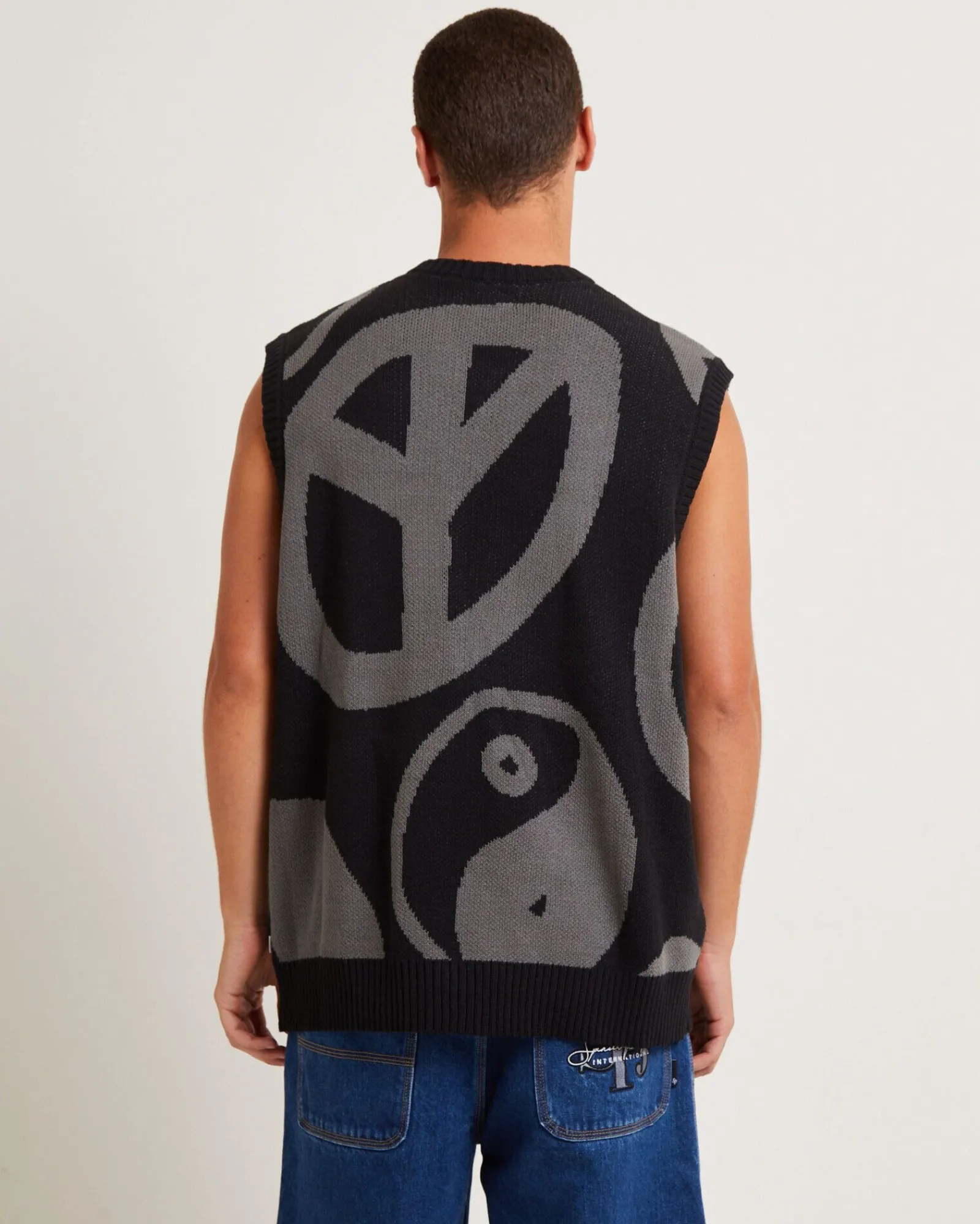 peace_corp_knitted_vest_i_1.webp Hot SPENCER PROJECT Peace Corp Knitted Vest In Black