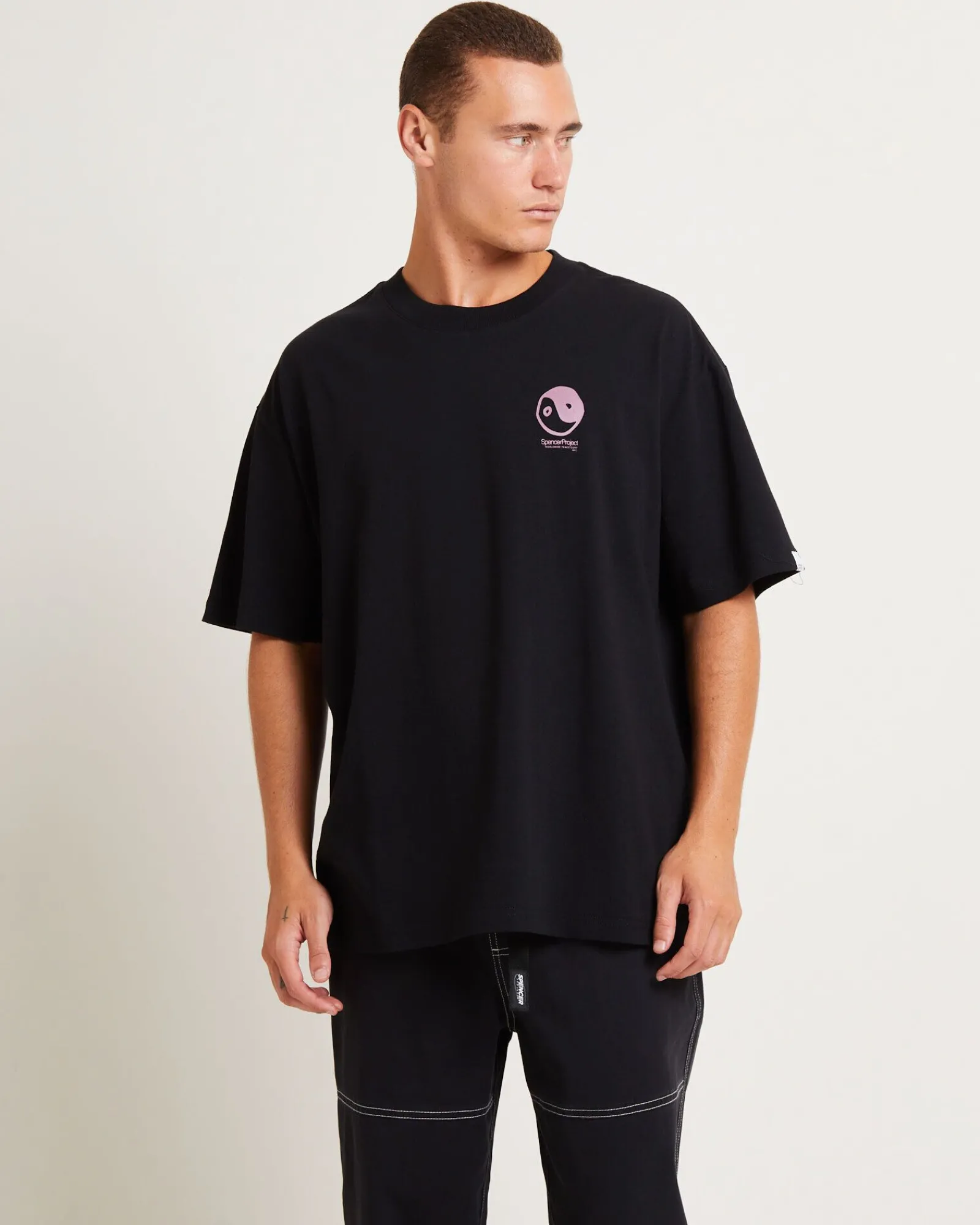 peace_corp_short_sleeve_t_1.webp Sale SPENCER PROJECT Peace Corp Short Sleeve T-Shirt In Black