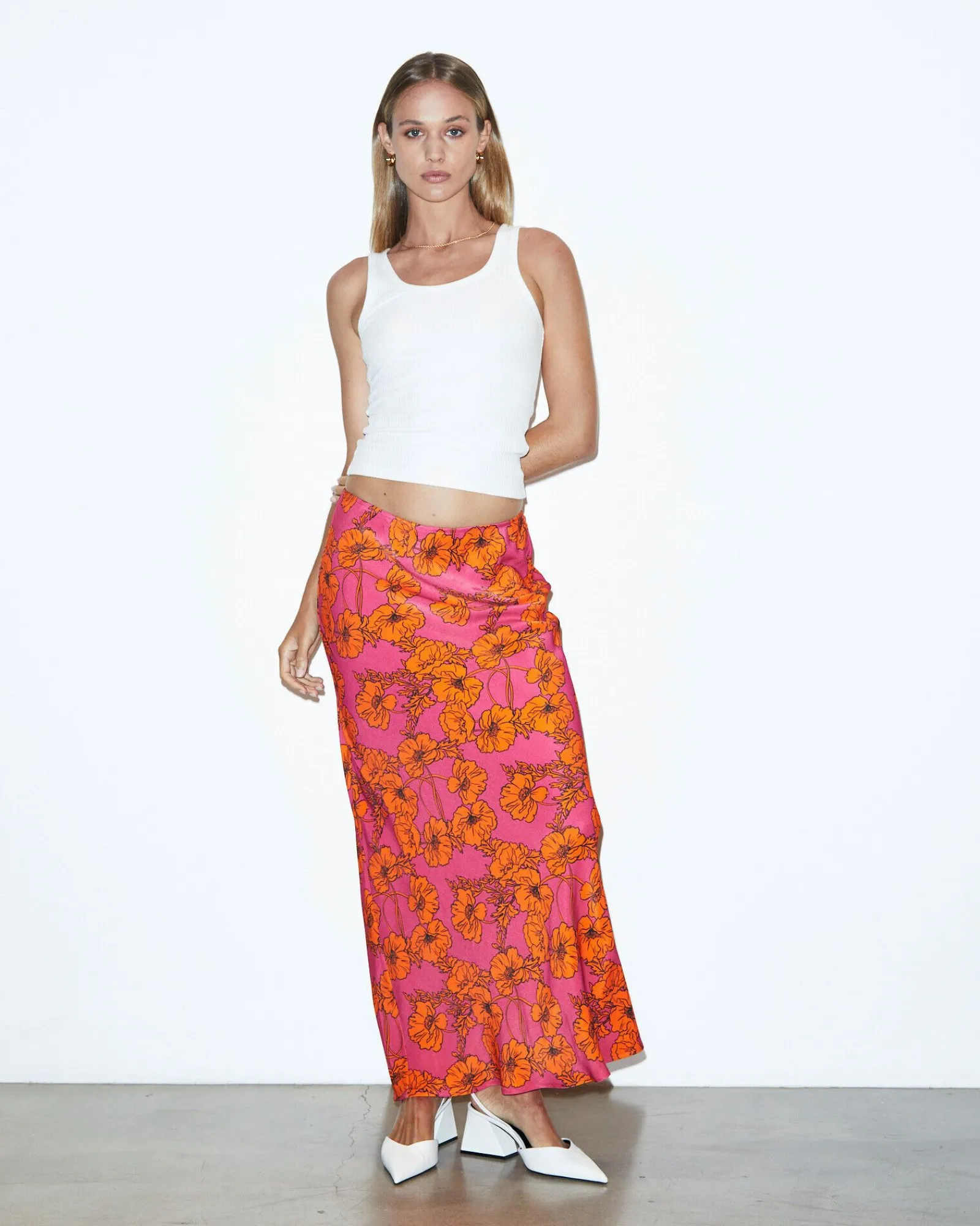 penelope_bloom_low_rise_m_0.webp Best Sale STUDIO Penelope Bloom Low Rise Midi Skirt Pink