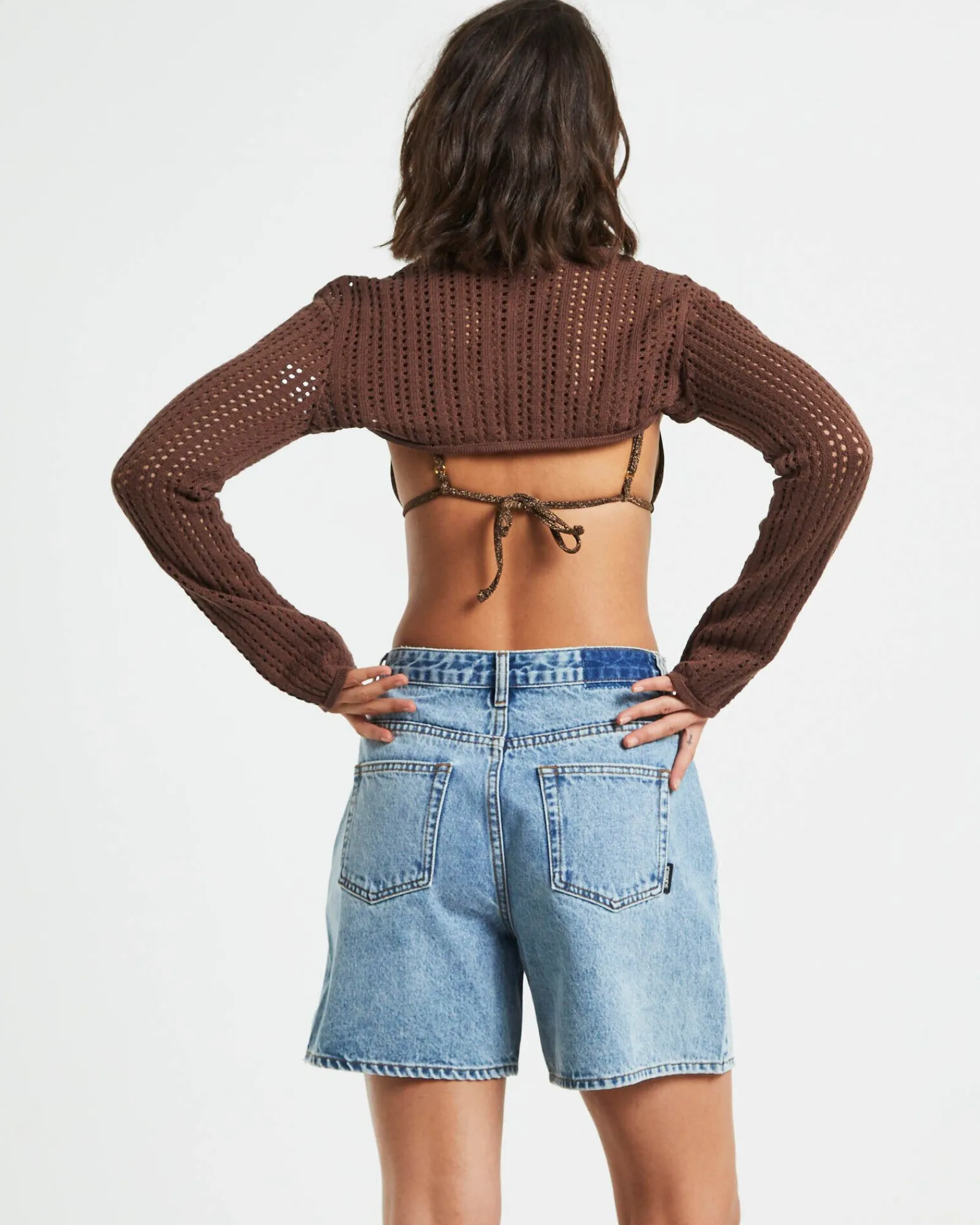 pennie_crochet_bolero_in__1.webp Hot INSIGHT Pennie Crochet Bolero In Chocolate Brown