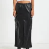 Fashion ALICE IN THE EVE Phoebe Leather Look Cargo Skirt Black