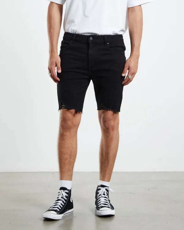New INSIGHT Pistol Denim Shorts Black Night