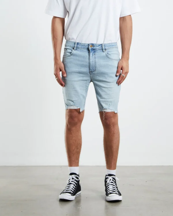 New INSIGHT Pistol Denim Shorts Break Blue