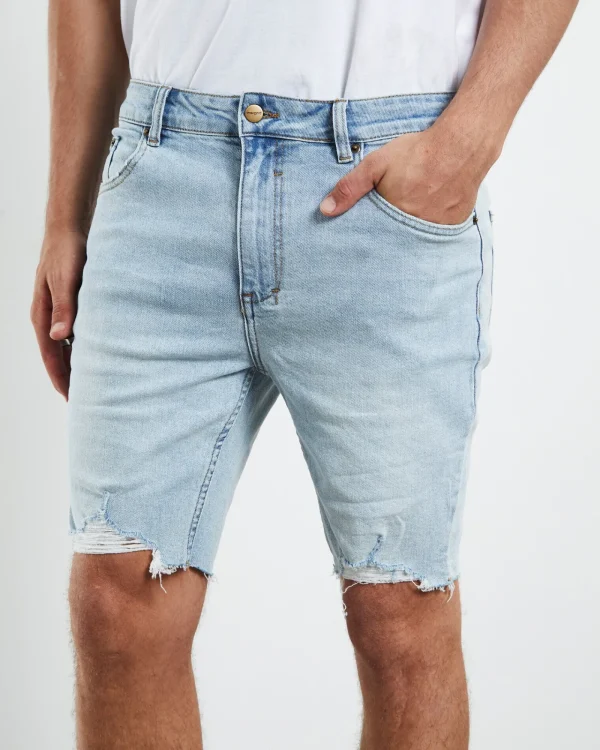 New INSIGHT Pistol Denim Shorts Break Blue
