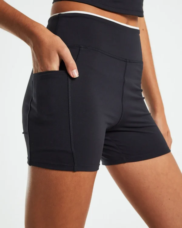 Flash Sale SUBTITLED SPORTS CLUB Pocket Seam Shorts Black/White